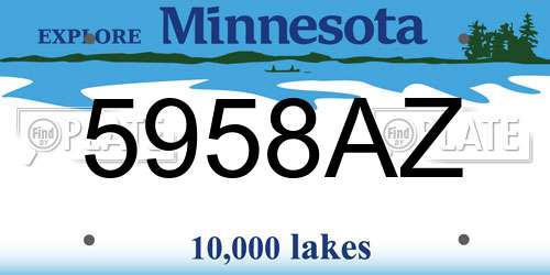 5958AZ Minnesota License Plate