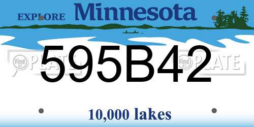 595B42 Minnesota License Plate