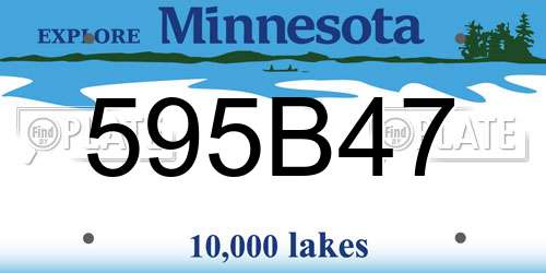 595B47 Minnesota License Plate
