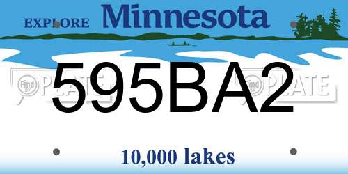 595BA2 Minnesota License Plate