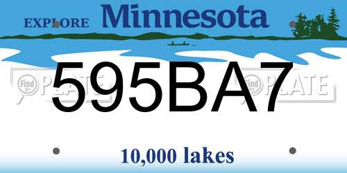 595BA7 Minnesota License Plate