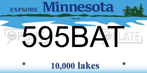595BAT Minnesota License Plate