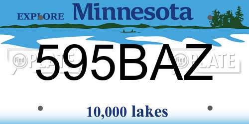595BAZ Minnesota License Plate