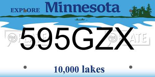 595GZX Minnesota License Plate