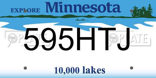 595HTJ Minnesota License Plate