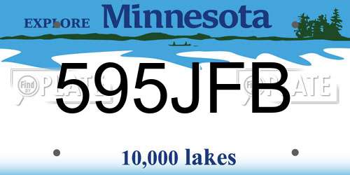595JFB Minnesota License Plate