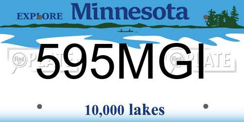 595MGI Minnesota License Plate