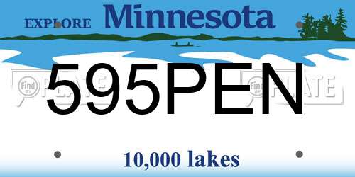 595PEN Minnesota License Plate