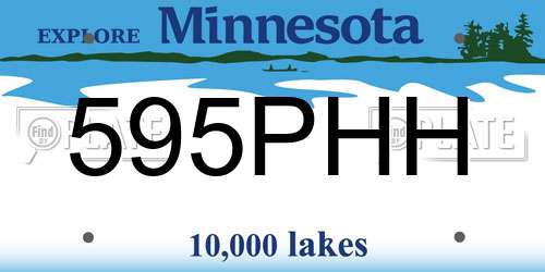 595PHH Minnesota License Plate
