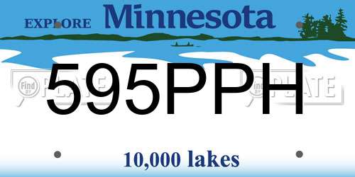595PPH Minnesota License Plate