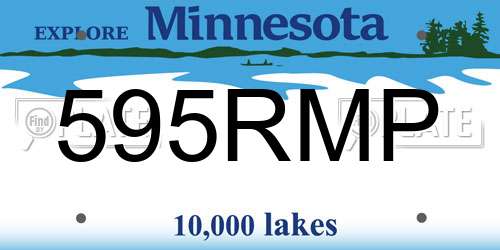 595RMP Minnesota License Plate