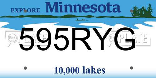 595RYG Minnesota License Plate