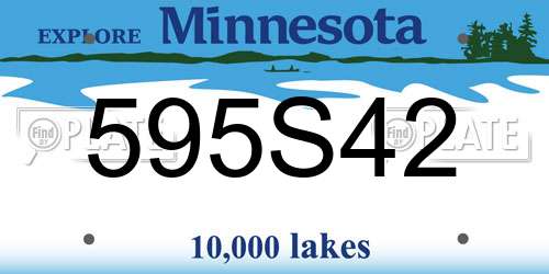 595S42 Minnesota License Plate