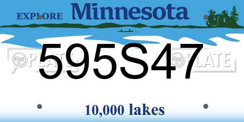595S47 Minnesota License Plate