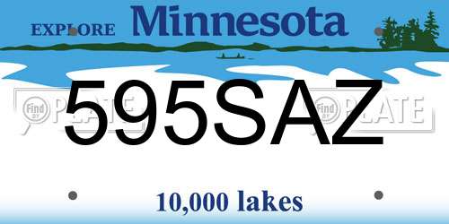 595SAZ Minnesota License Plate