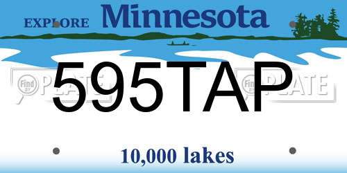 595TAP Minnesota License Plate
