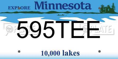 595TEE Minnesota License Plate