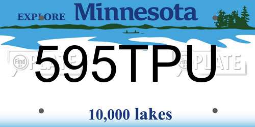 595TPU Minnesota License Plate