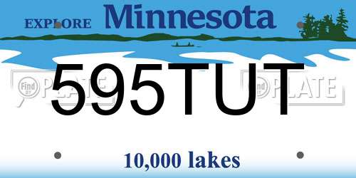 595TUT Minnesota License Plate