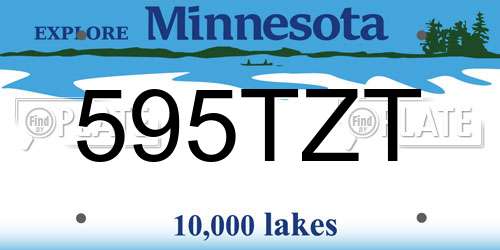 595TZT Minnesota License Plate