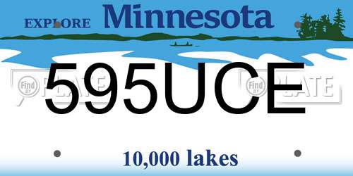 595UCE Minnesota License Plate