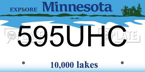 595UHC Minnesota License Plate