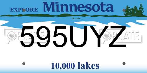 595UYZ Minnesota License Plate
