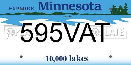 595VAT Minnesota License Plate
