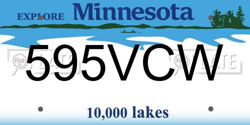 595VCW Minnesota License Plate