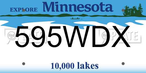 595WDX Minnesota License Plate