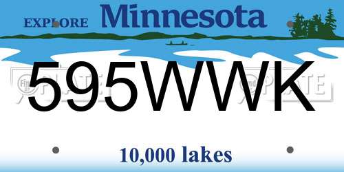 595WWK Minnesota License Plate