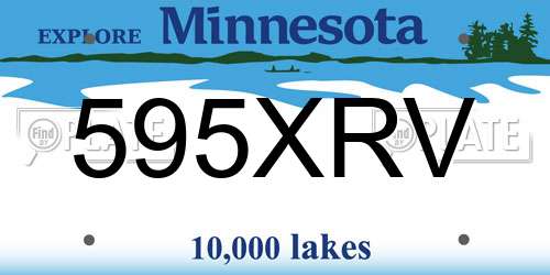 595XRV Minnesota License Plate