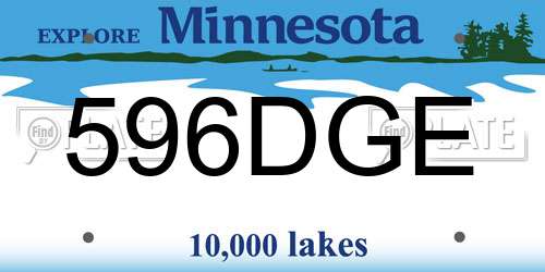 596DGE Minnesota License Plate