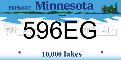596EG Minnesota License Plate