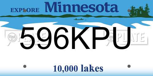 596KPU Minnesota License Plate