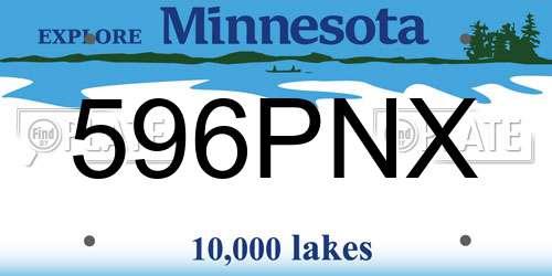 596PNX Minnesota License Plate