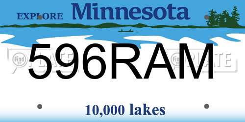 596RAM Minnesota License Plate