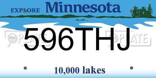 596THJ Minnesota License Plate