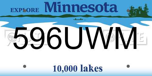 596UWM Minnesota License Plate