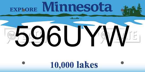 596UYW Minnesota License Plate