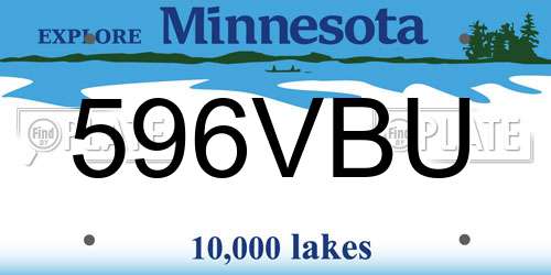 596VBU Minnesota License Plate