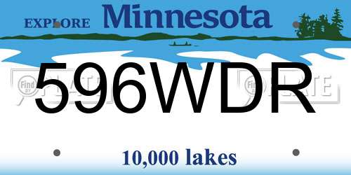 596WDR Minnesota License Plate