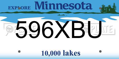 596XBU Minnesota License Plate
