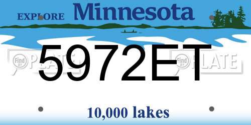 5972ET Minnesota License Plate