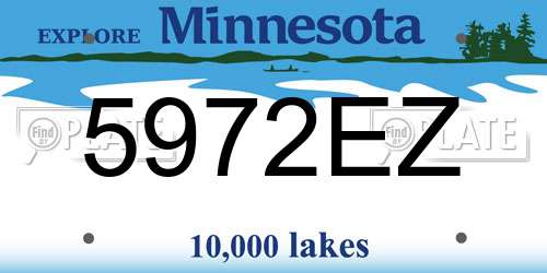 5972EZ Minnesota License Plate