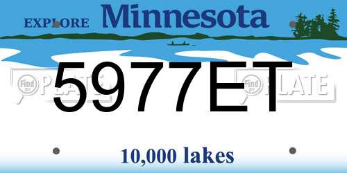 5977ET Minnesota License Plate