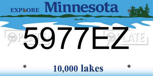 5977EZ Minnesota License Plate