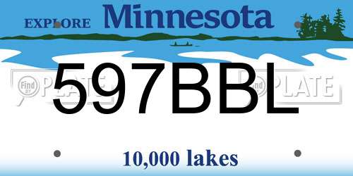 597BBL Minnesota License Plate