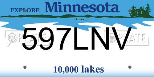 597LNV Minnesota License Plate