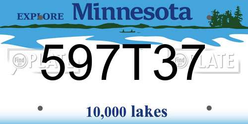 597T37 Minnesota License Plate